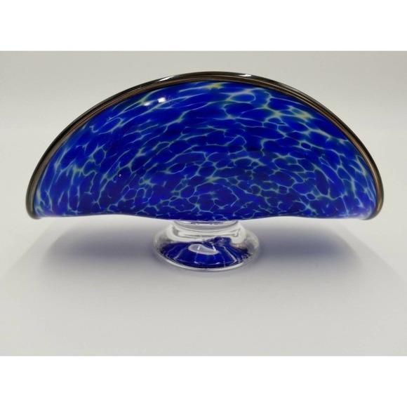 Thames Glass Signed Hand Blown Glass Art Glass Photo Picture Card Holder Display - Picture 3 of 10